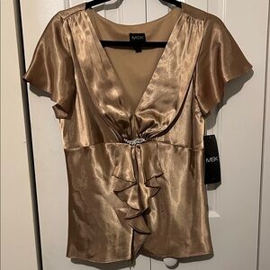 MSK Women's Shimmering Gold Blouse